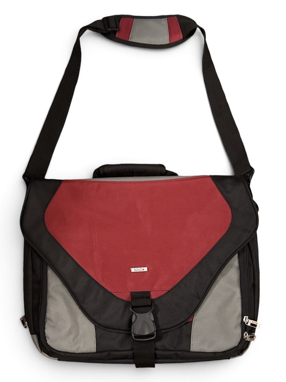 Solo Laptop Messenger Bag Black Computer Case travel work Adjustable Straps